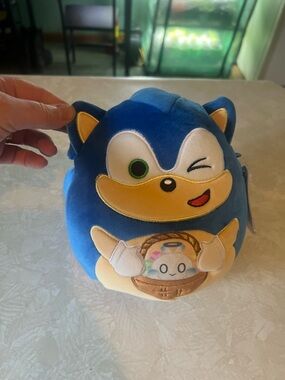 Squishmallows Blue and Yellow Sonic-Style Plush